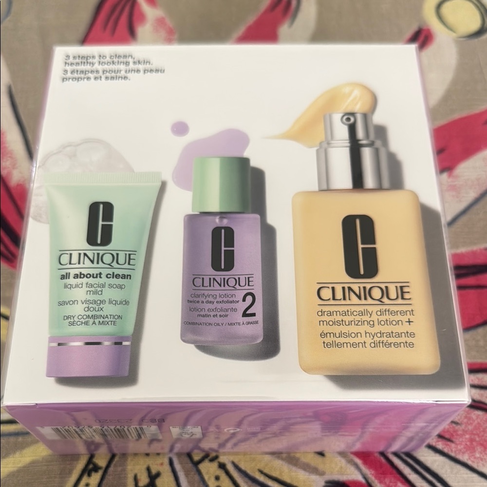 Clinique Skincare Set with Soap, Clarifying Lotion, and Moisturizing Lotion